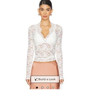Free People White Lace Top- NWT
